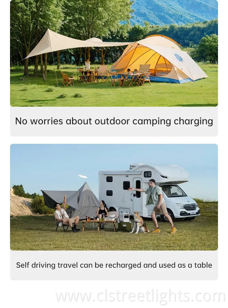 100W High-Efficiency Monocrystalline Silicon Portable Foldable Solar Panel Camping Table IP68 Waterproof